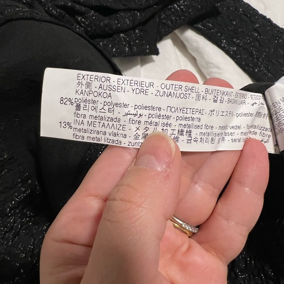 Zara puff sleeve textured weave dress with bow - Picture 10 of 10